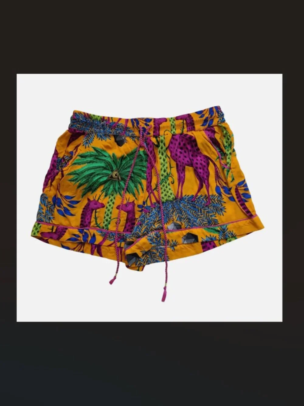 Emma J Shipley Anthropologie Extravaganza Sleep Shorts L Animal Print Orange